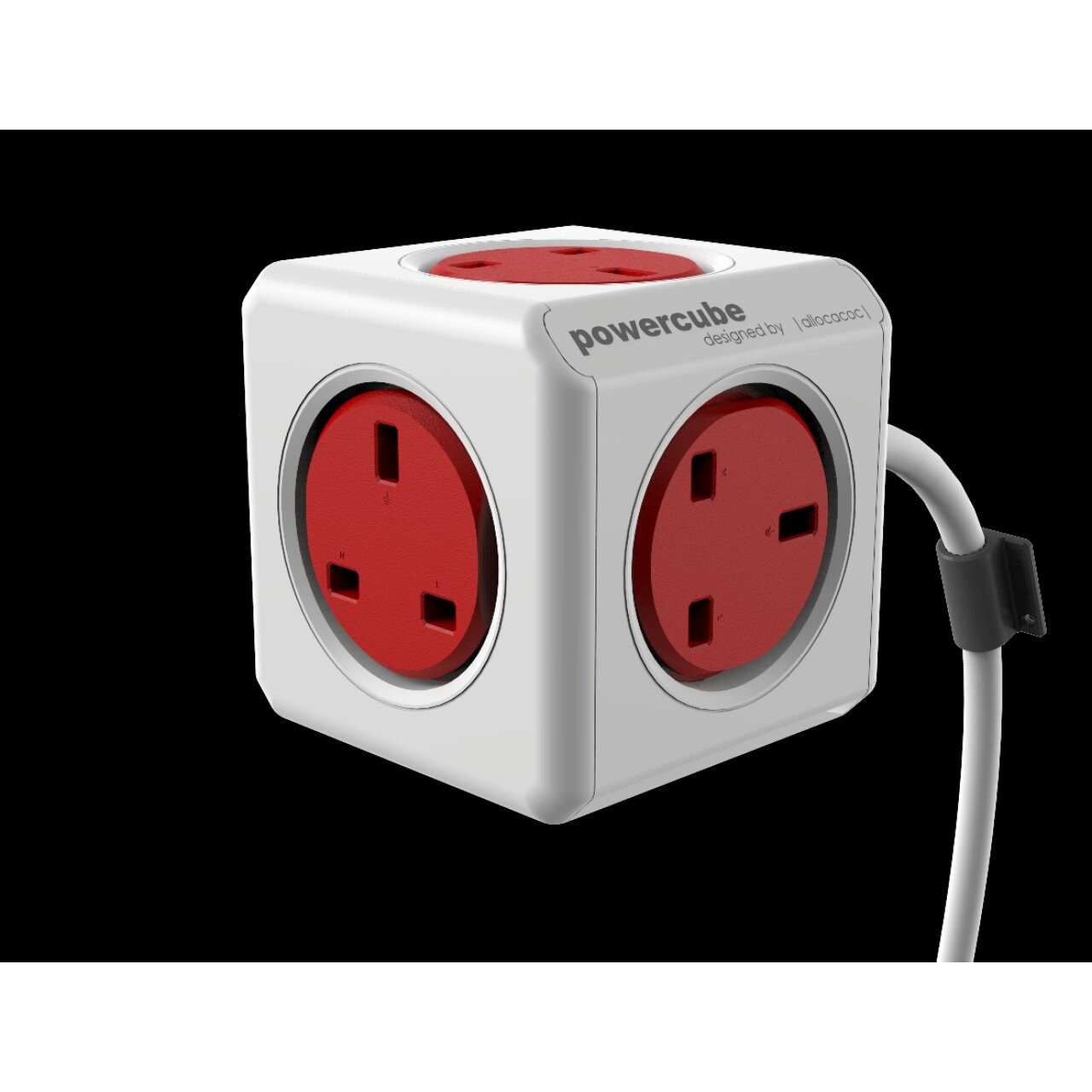 مكعب Allocacoc تقسيم 13 أمبير مع USB — أحمر