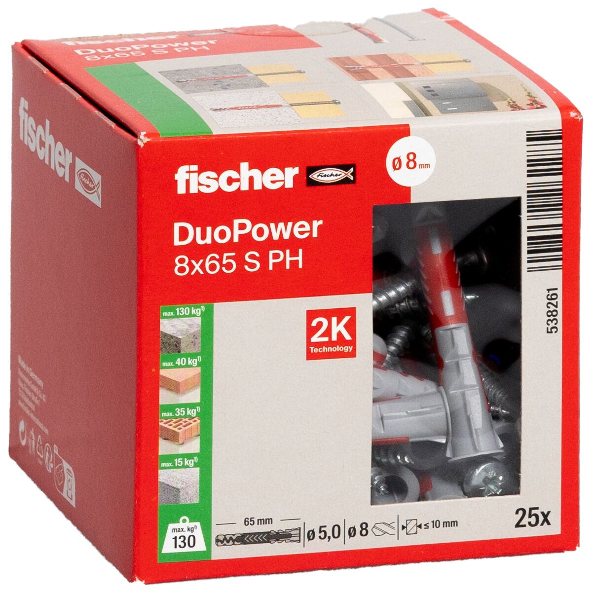 فيشر DUOPOWER 8 x 65 S — رقم 538261 — 2